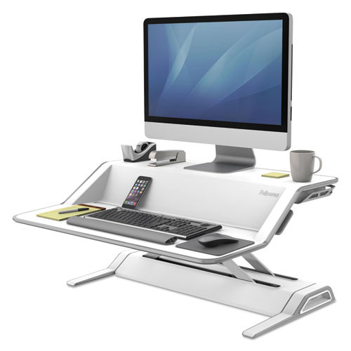 Lotus Sit-stands Workstation, 32.75" X 24.25" X 5.5" To 22.5", Black