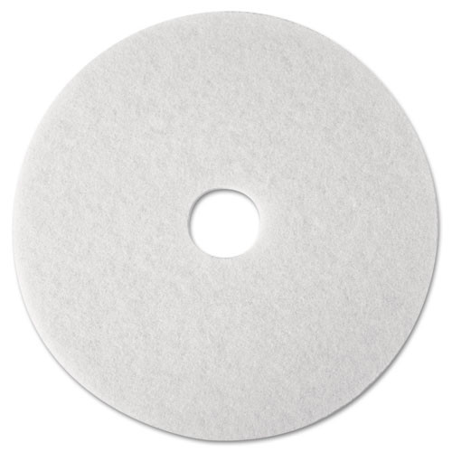 3M Low-Speed Super Polishing Floor Pads 4100, 21" Diameter, White