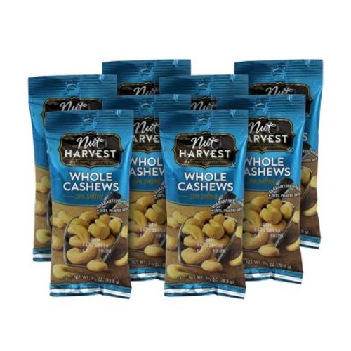 Nut Harvest Sea Salted Whole Cashews, 2.25 Oz Pouch, 8 Count
