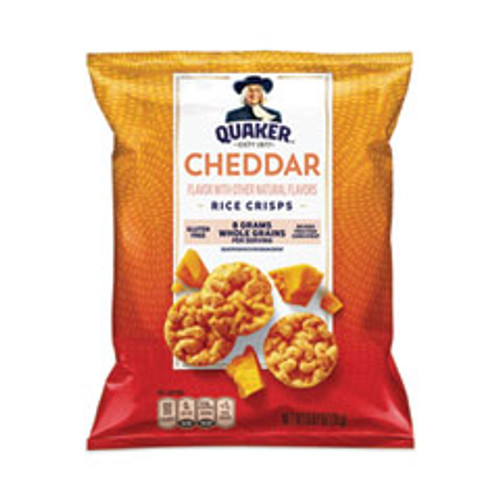 Quaker Rice Crisps, Cheddar Cheese, 0.67 Oz Bag, 60 Bags/box