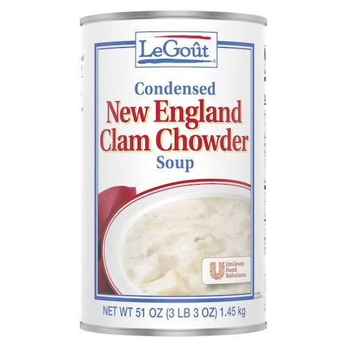 Legout New England Clam Chowder Condensed Canned Soup, 51 Oz, 12 Per Case