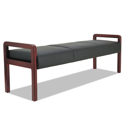 Alera Reception Lounge Wl Series Bench, 65.75 X 22.25 X 22.88, Black/mahogany