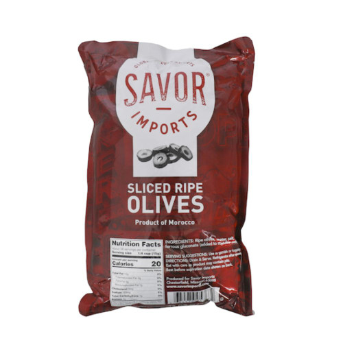 Savor Imports Sliced Ripe Moroccan Olives Pouch