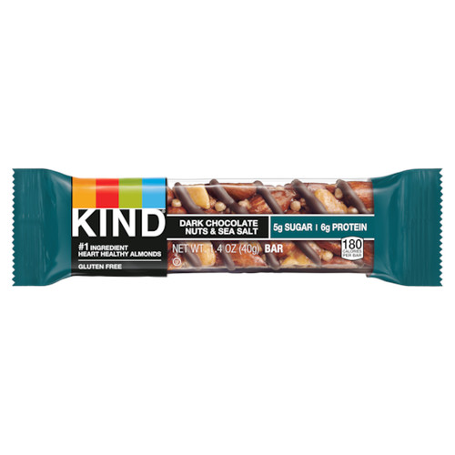 Kind Snacks Dark Chocolate Nuts & Sea Salt Bar, 1.4 Ounce Bar - 72 Packs Per Case