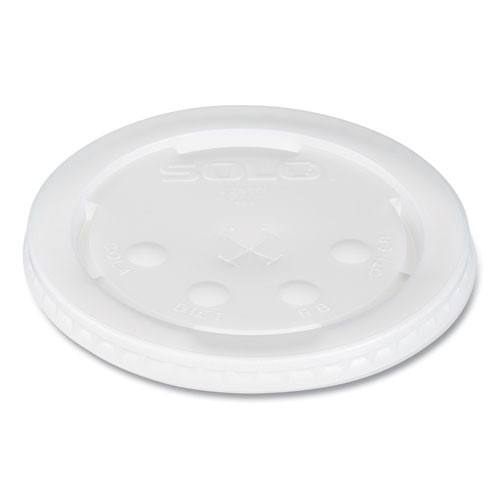 Polystyrene Plastic Flat Straw-slot Cold Cup Lids, Fits 28 Oz Cups, Translucent, 2,000/carton