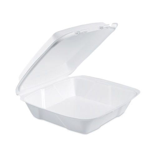 Dart Insulated Foam Hinged Lid Containers, 1-Compartment, 9 X 9.4 X 3, White, 200/pack, 2 Packs/carton