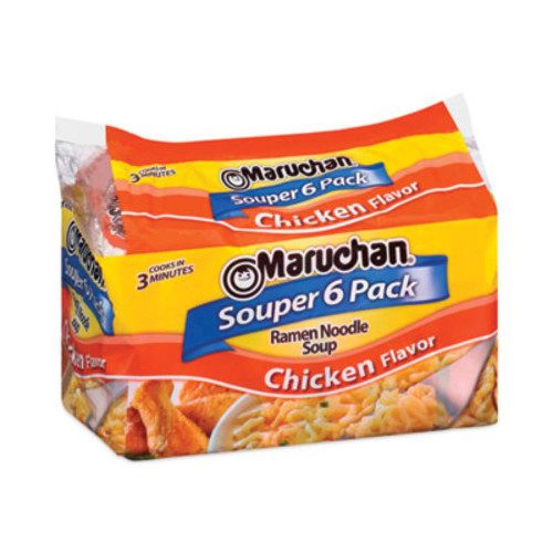 Maruchan Ramen Noodle Soup Chicken Flavor Souper 6 Pack, 18 Oz