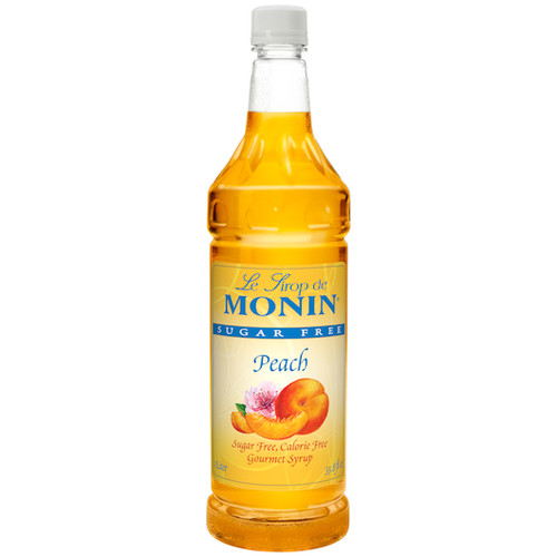 Monin Sugar Free Peach Syrup, 1 Liter, 4 Per Case