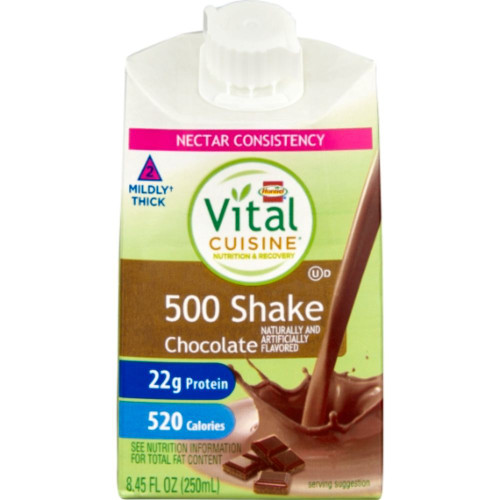 Hormel Vital Cuisine 500 Shake, Chocolate Flavor, Level 2 Nectar Consistency, 8.45 Fluid Ounce