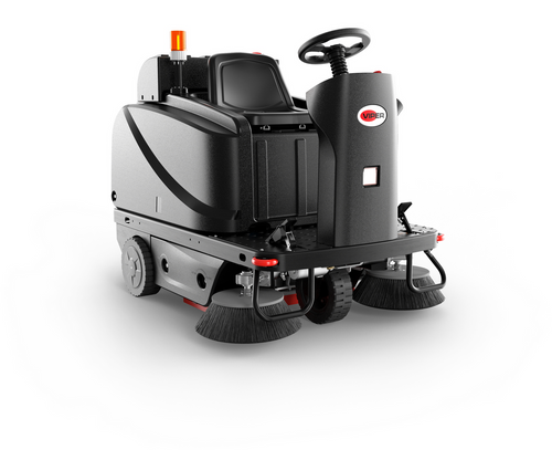 Viper ROS1300 51" Ride-on Sweeper, Right and Left Side Brooms Included, 34 gallon Hopper, 242 Ah WET Batteries, Onboard Charger