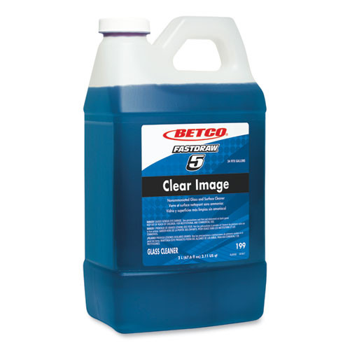 Betco Clear Image Glass and Surface Cleaner, Rain Fresh Scent, 67.6 oz Bottle, 4/Carton