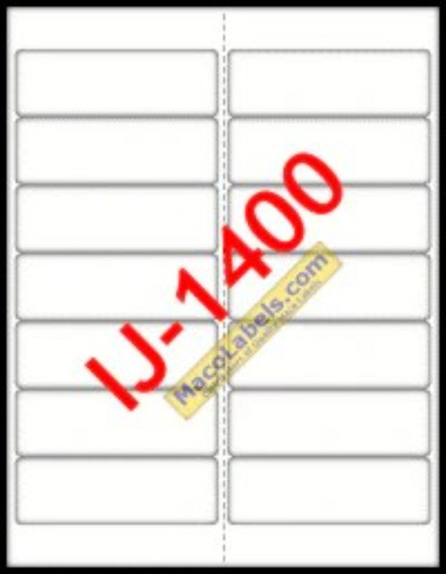 MACO IJ-1400 Address Labels, 14 Labels Per Sheet, 4" X 1-1/3 Labels