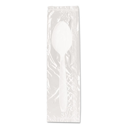 Reliance Mediumweight Cutlery, Teaspoon, Individually Wrapped, White, 1,000/carton