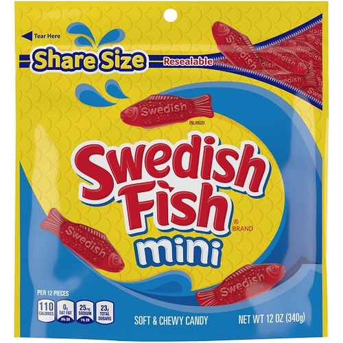 Swedish Fish Red Bag Gummy Candy, 12 Ounce, 12 Packs Per Case