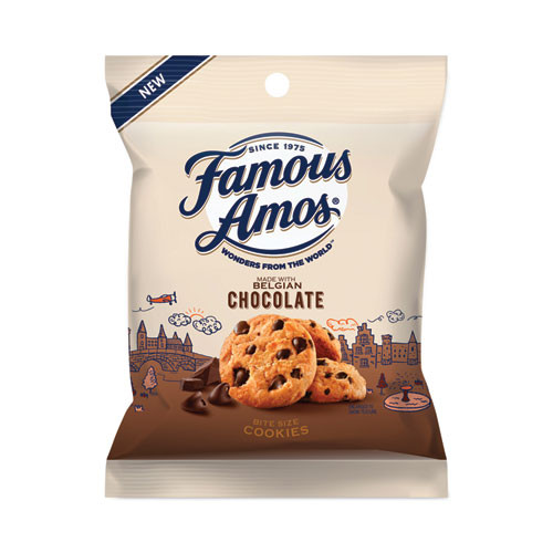 Famous Amos Cookies, Chocolate Chip, 2 Oz Bag, 60/carton