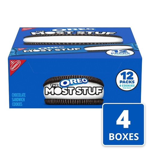 Oreo The Most Stuf Single Serve Chocolate Sandwich Cookie, 3 Ounce, 12 Per Box, 4 Per Case