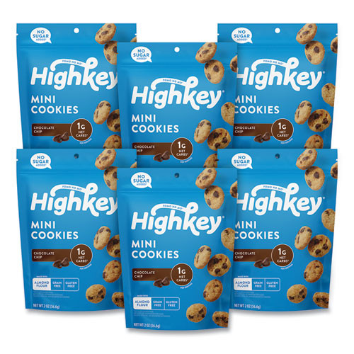 HighKey Chocolate Chip Cookies, 2 Oz, Bag, 6/carton