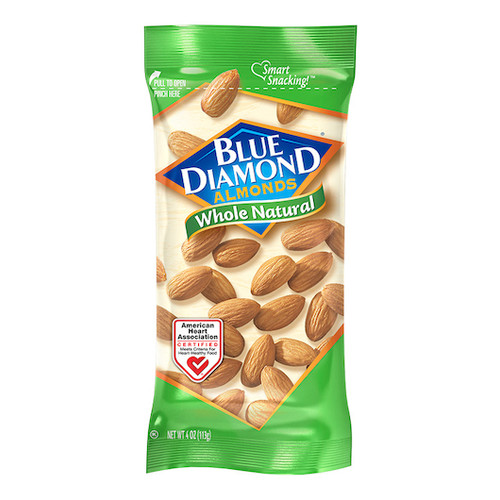 Blue Diamond Whole Natural Almonds, 4 Ounces, 72 Per Case
