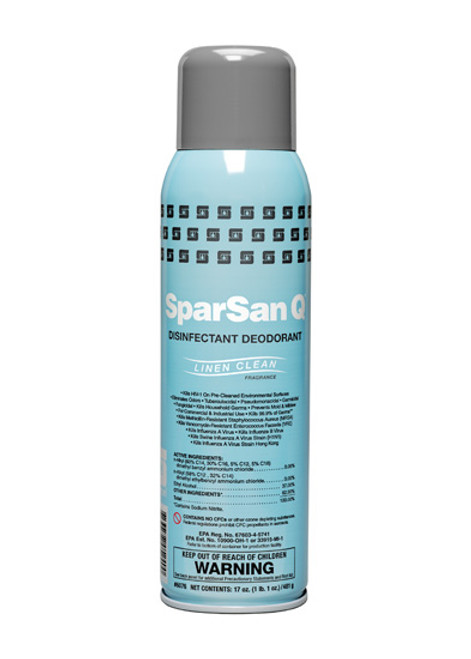 Spartans SparSan Q Disinfectant Deodorant Linen Clean Fragrance 12 cans , Not available in CA