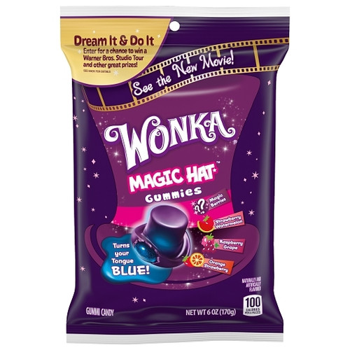 Wonka Mixed Flavor Magic Hat Gummies Pouch Floorstand, 6 Oz, 60 Count