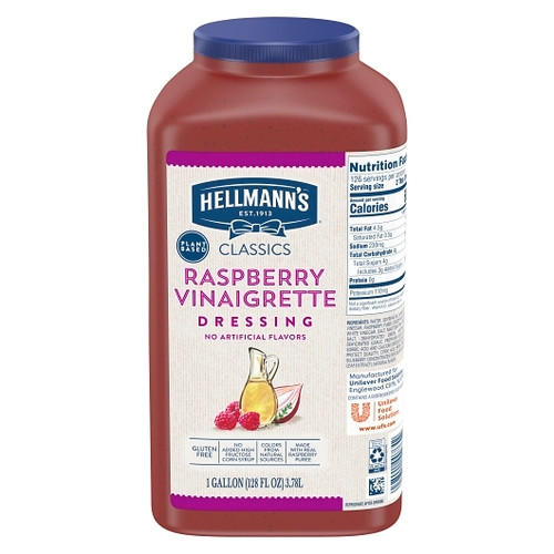 Hellmann s Raspberry Vinaigrette Dressing, 1 Gallon, 4 Per Case