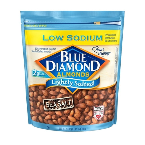 Blue Diamond Almonds Almonds Lightly Salted Low Sodium, 25 Ounces, 6 Per Case