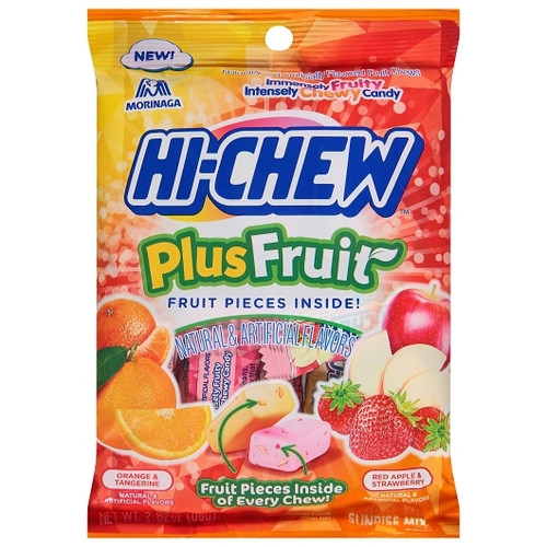 Hi Chew Plus Fruit Mix Chewy Candy - Display, 2.82 Ounce, 6 per case