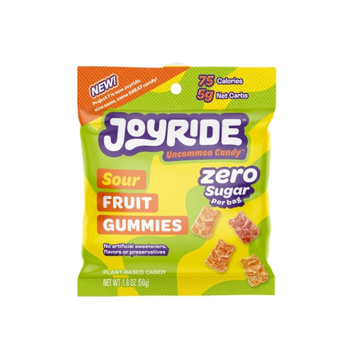 Joyride Zero Sugar Sour Fruit Gummies Case, 1.8 Ounce, 8 Per Box, 8 Per Case