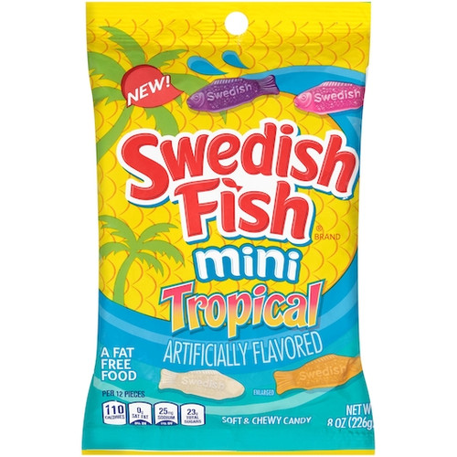 Swedish Fish Fat Free Tropical Soft Candy, 8 Ounce, 12 Per Case