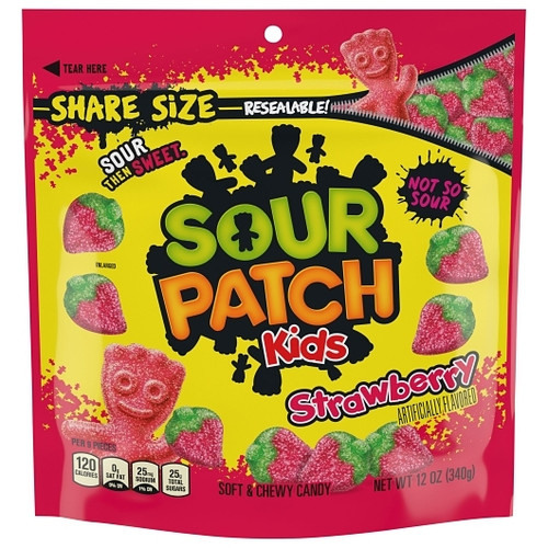 Sour Patch Kids Strawberry Gummy Candy Bag, 12 Ounce, 12 Per Case