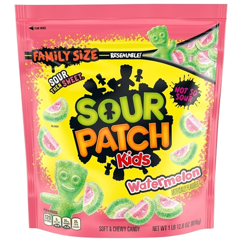Sour Patch Kids Watermelon Gummy Candy Pouch, 1.8 Pound, 4 Per Case