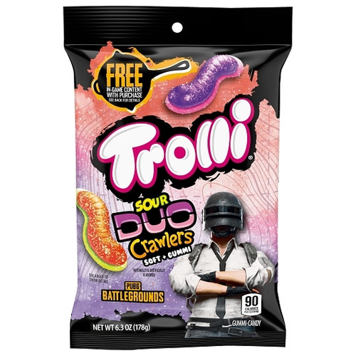 Trolli Flipside Duo Crawlers Gummy Candy Peg Bag, 6.3 Ounce, 8 Per Case