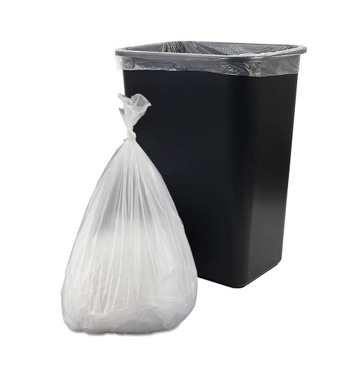 12-16 Gallon White High Density Trash Bags - 8 Micron