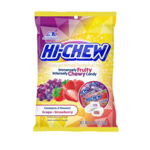 Hi Chew Grape and Strawberry Chewy Candy, 1.94 Ounce, 8 Per Case