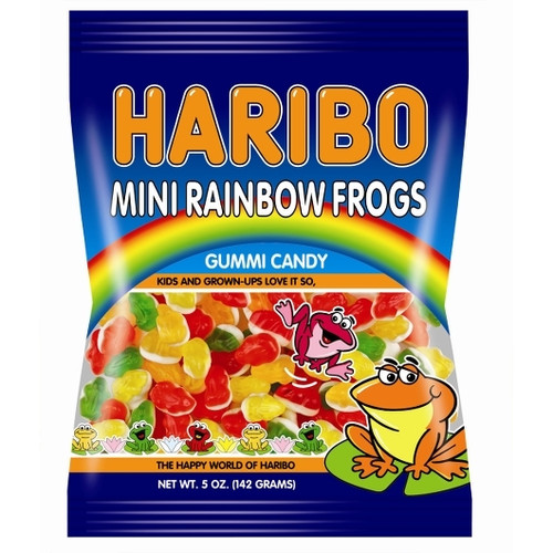 Haribo Confectionery Mini Rainbow Frogs Gummy Candy, 5 Ounce, 12 Per Case