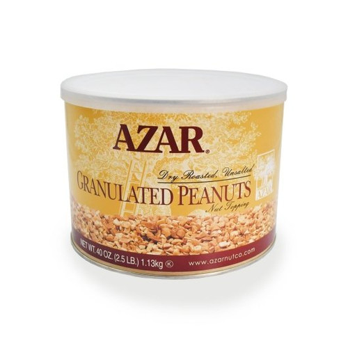 Azar Dry Roasted Unsalted Chopped Peanuts, 2.5 Pounds, 6 Per Case