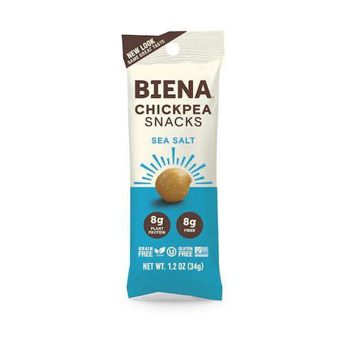 Biena Snacks Sea Salt Chickpeas, 1.2 Ounces, 10 Per Box, 4 Per Case