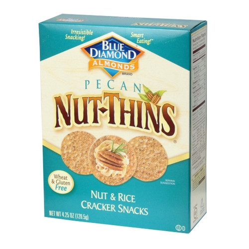 Blue Diamond Pecan Nut Thins Cracker, 4.25 Ounce -- 12 per case