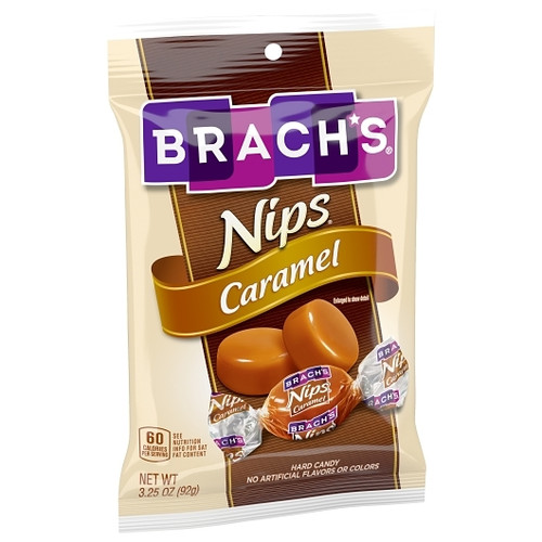 Brachs Caramel Nips Candies Peg, 3.25 Ounce, 12 Per Case