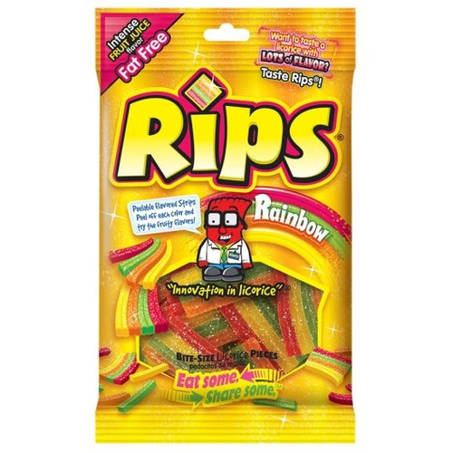 Rips Rainbow Bite Size Sugar Candy, 4 Ounces, 12 Per Case