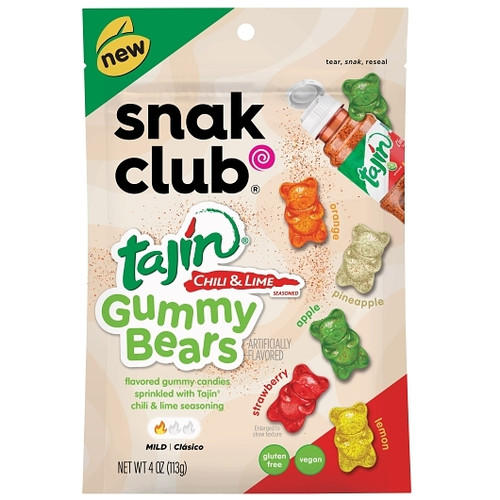 Snak Club Tajin Gummy Bears, 4 Ounce, 6 Per Case