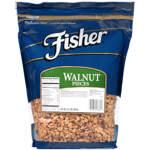 Fisher Walnut Nugget Pieces, 6 Ounce, 3 Per Case