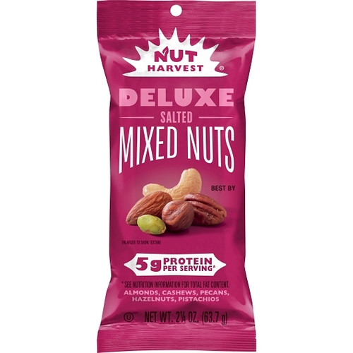 Nut Harvest Deluxe Salted Mixed Nuts, 2.25 Ounce, 48 Per Case