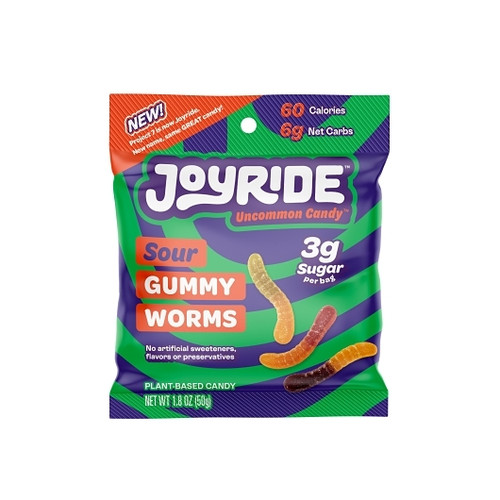 Joyride Sour Worms, 1.8 Ounce, 8 Per Box, 8 Per Case