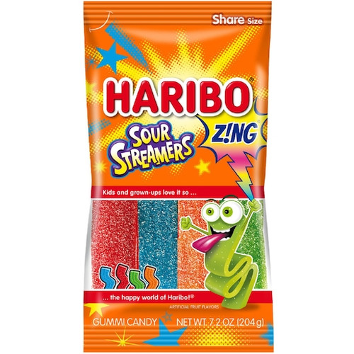 Haribo Confectionery Sour Streamers Gummy Candy, 7.2 Ounce, 14 Per Case