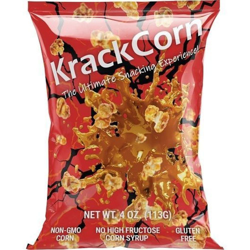 Krackcorn Caramel Flavored Popcorn Personal Size, 4 Ounce, 12 Per Case