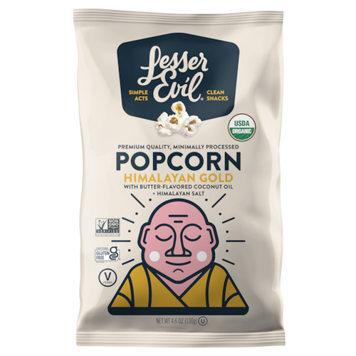 Lesserevil Organic Popcorn Himalayan Gold, 4.6 Ounce, 6 Per Case