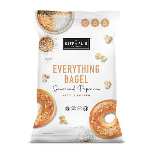 Safe + Fair Everything Bagel Flavored Popcorn, 3 Ounces, 5 Per Case