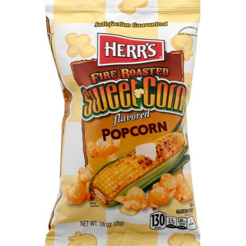 Herr s Fire Roasted Sweet Corn Popcorn, 0.875 Ounce, 60 Per Case