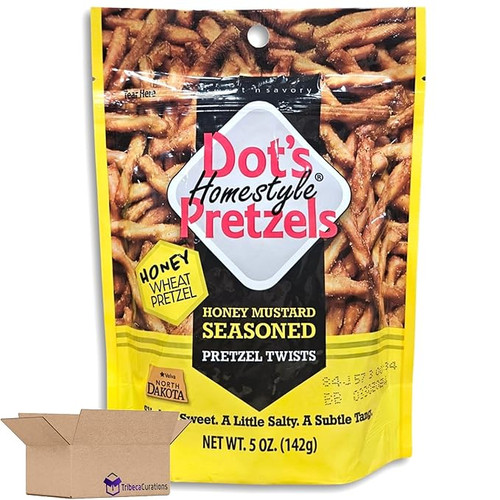 Dot s Pretzels Honey Mustard Seasoned Pretzels Case, 5 Ounce, 10 Per Case